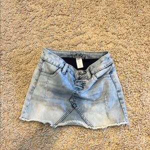 Blue Cut Out Wrap Mini Skirt